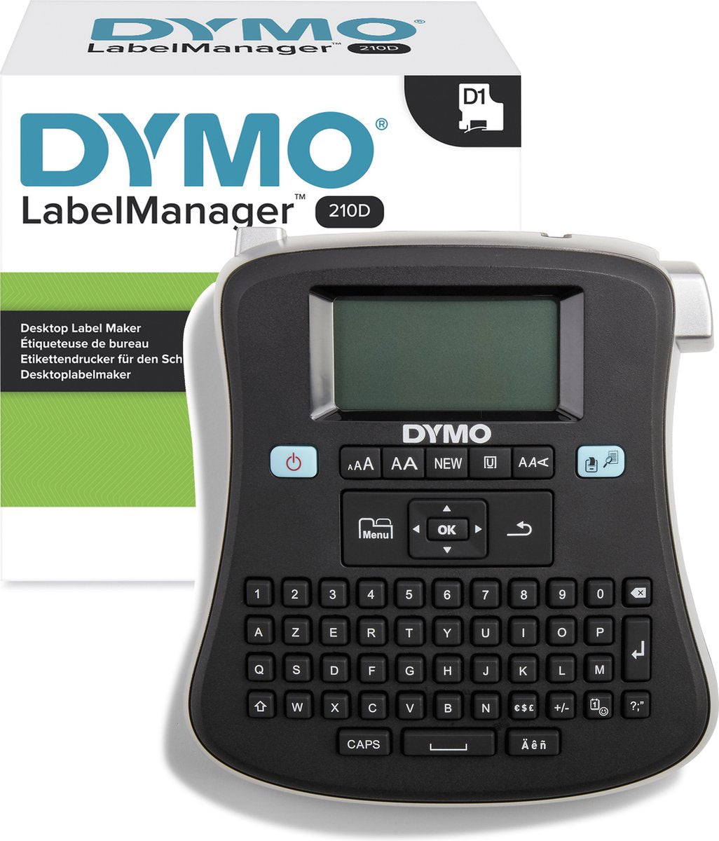 Dymo labelmanager 210d-labelmaker | desktoplabelprinter | draagbare labelmaker met azerty-toetsenbord | groot scherm en toetsen voor snelle toegang | voor kantoor- en thuisgebruik
