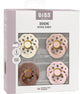 Bibs boheme fopspeen - rond - 4 stuks - 6-18 mnd - ivory blush woodchuck blossom