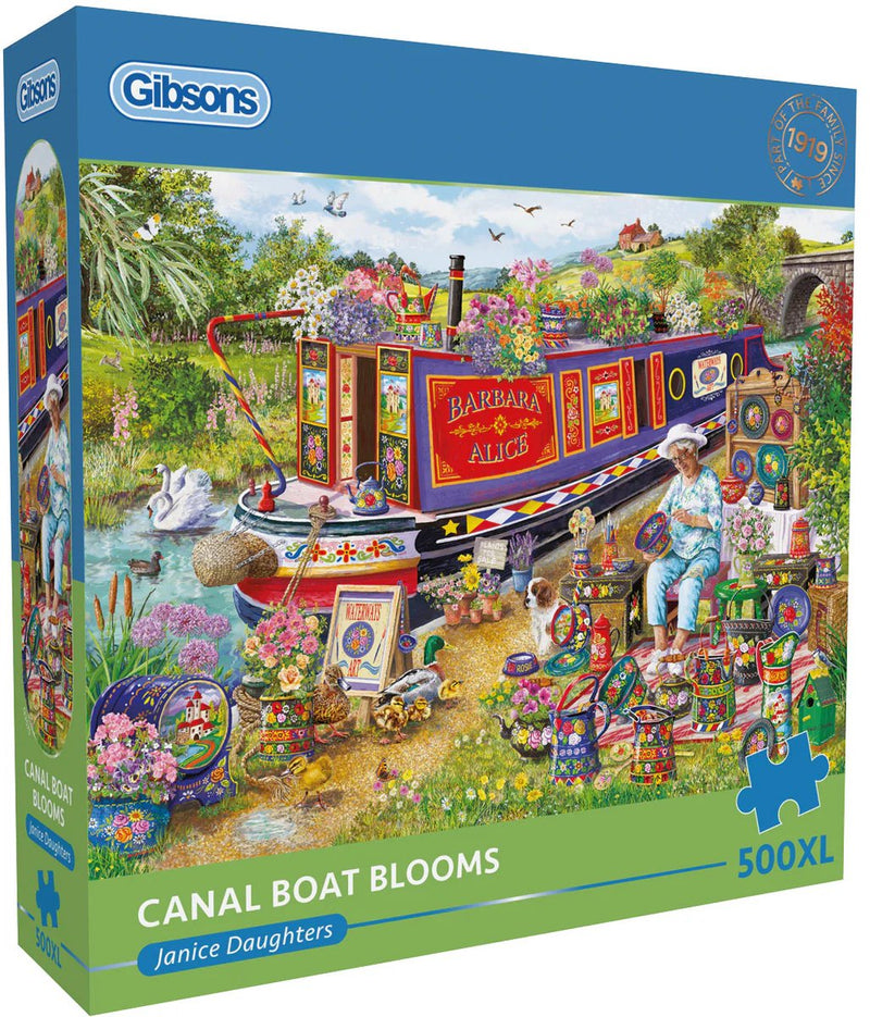 Gibsons rompecabezas canal barco florece 500xl colorido rompecabezas divertido.
