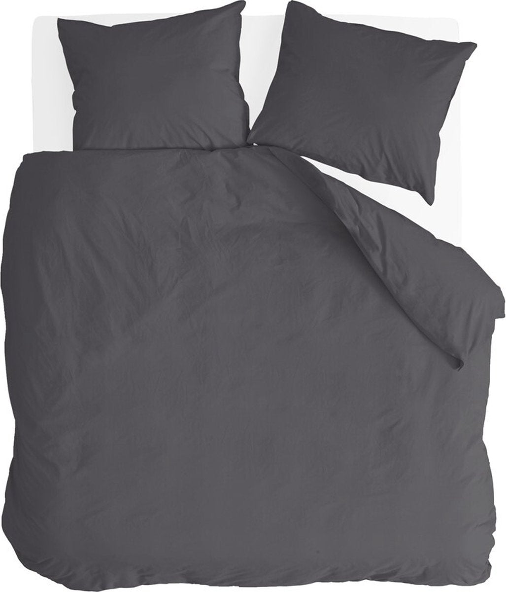 Byrklund dekbedovertrek go velvet - 240x220 - voor: 100% polyester, achter 100% katoen - off black