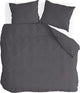 Byrklund dekbedovertrek go velvet - 240x220 - voor: 100% polyester, achter 100% katoen - off black