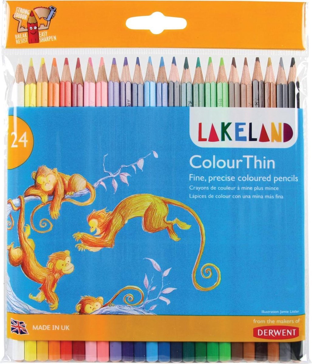 Derwent pencils lakeland colourthin - with 24 colored pencils - graphite pencils - multi-coloured