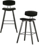 Woood senn barstoelen - fluweel - zwart - set van 2