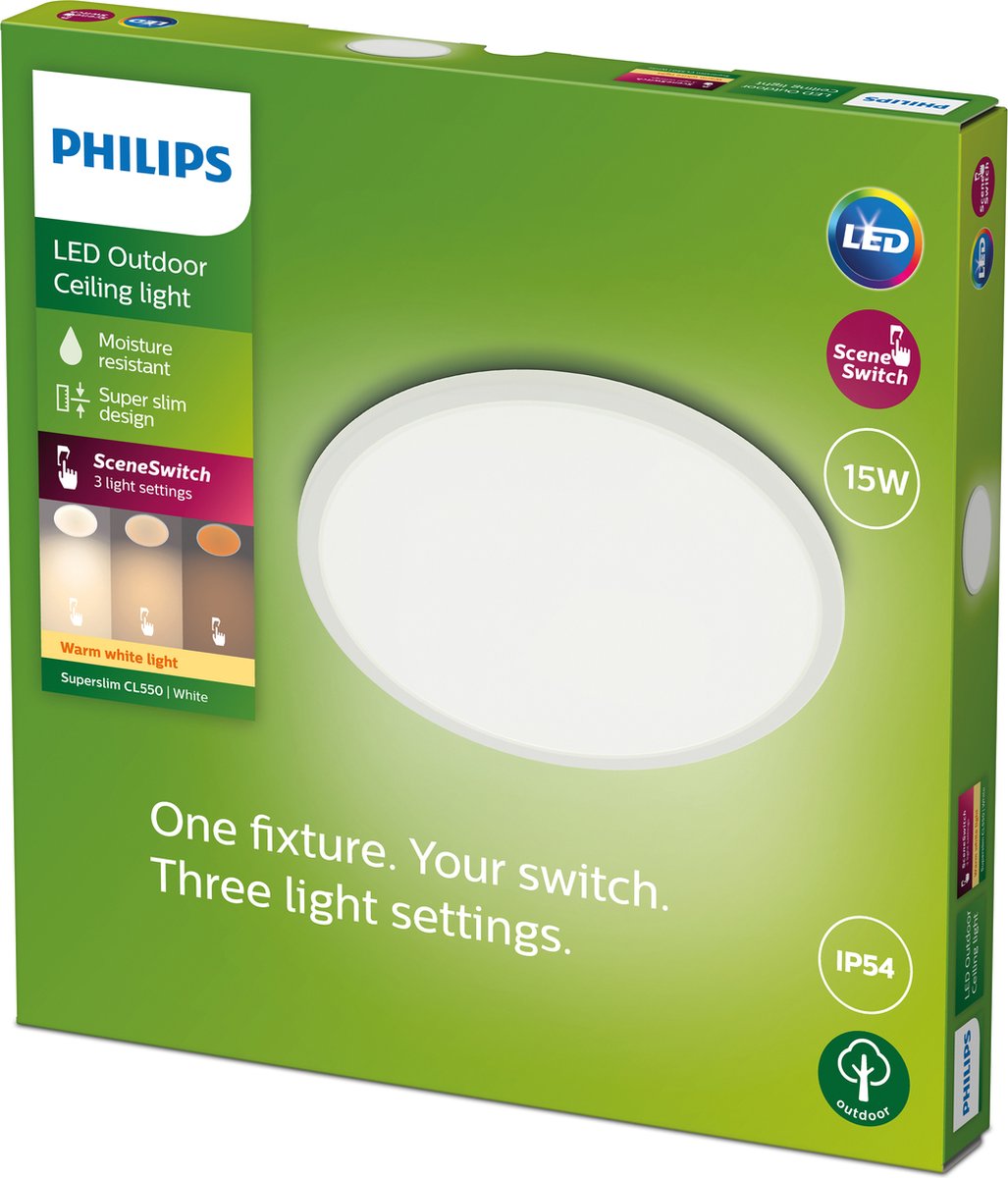 Philips LED Philips Super Slim Soffitto SSW 15W 27K Bianco IP54