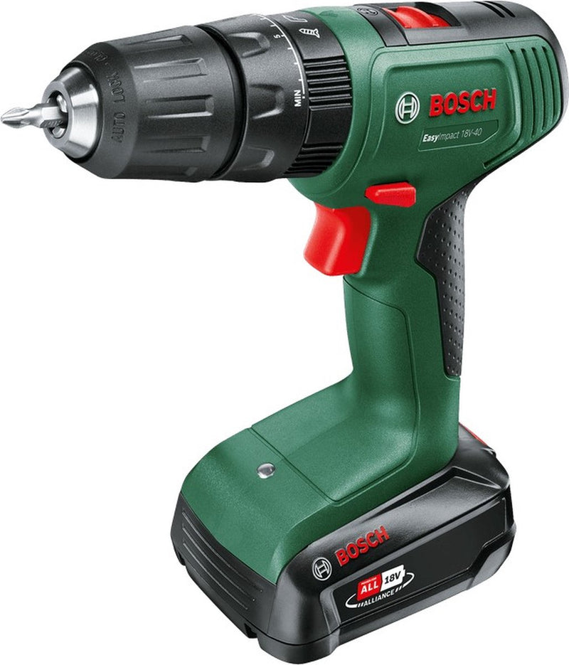 Trapano avvitatore a percussione a batteria Bosch easyimpact 18v-40 - con batteria da 18 V e caricabatterie