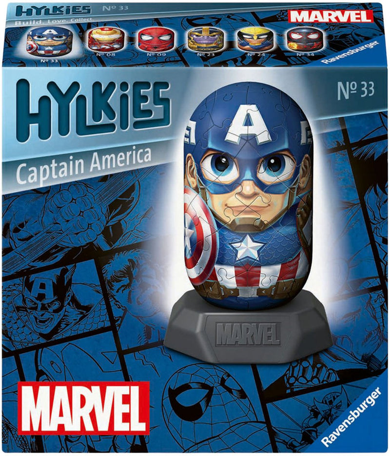 Ravensburger Puzzle 3D Hylkies Marvel Capitan America - 54 pezzi.