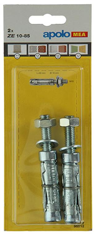 Celo 1003155 - 2 anclajes de expansión cada 16mm + varilla roscada 10x85mm 502712 | 5 piezas