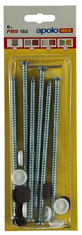Celo 1015421 - 6 tornillos para ventana fsb 152mm + tapas 502722 | 5 piezas