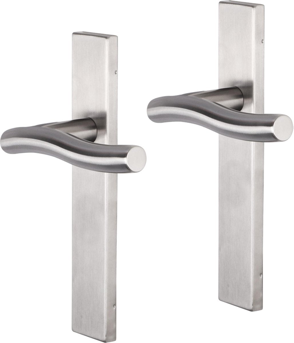 Impresso deurkruk - chester - voor binnen - vierkant deurschild - rvs - 2 stuks