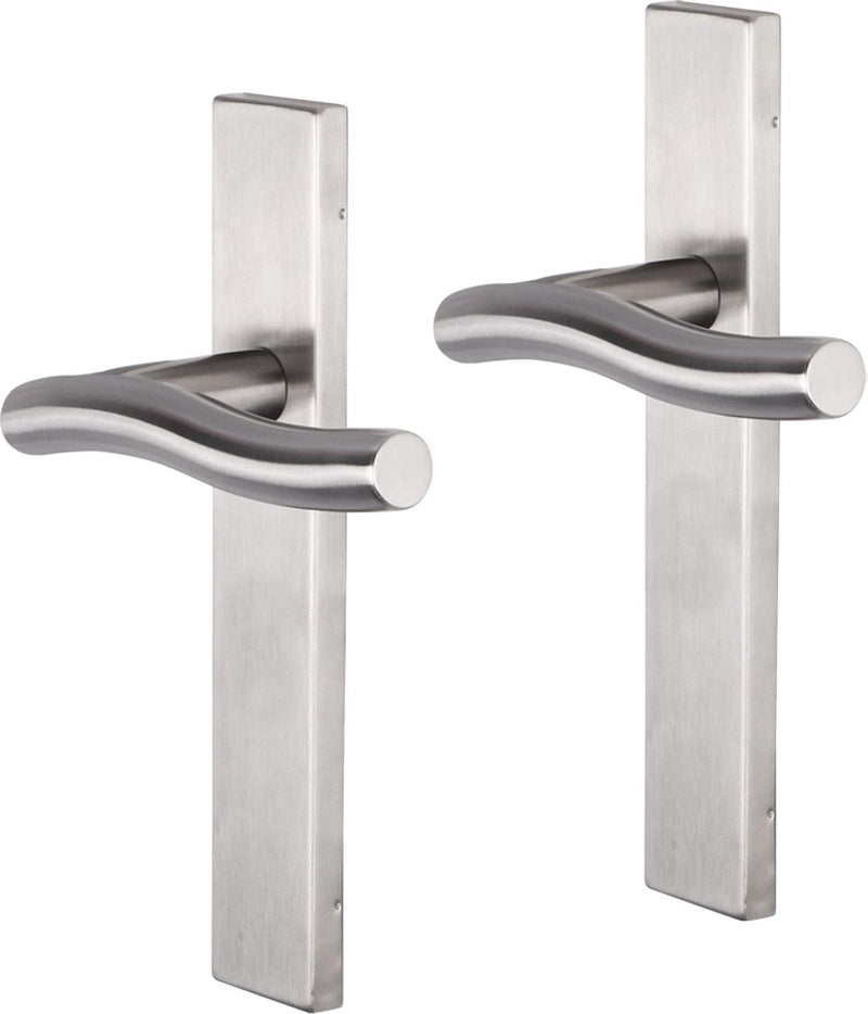 Impresso deurkruk - chester - voor binnen - vierkant deurschild - rvs - 2 stuks