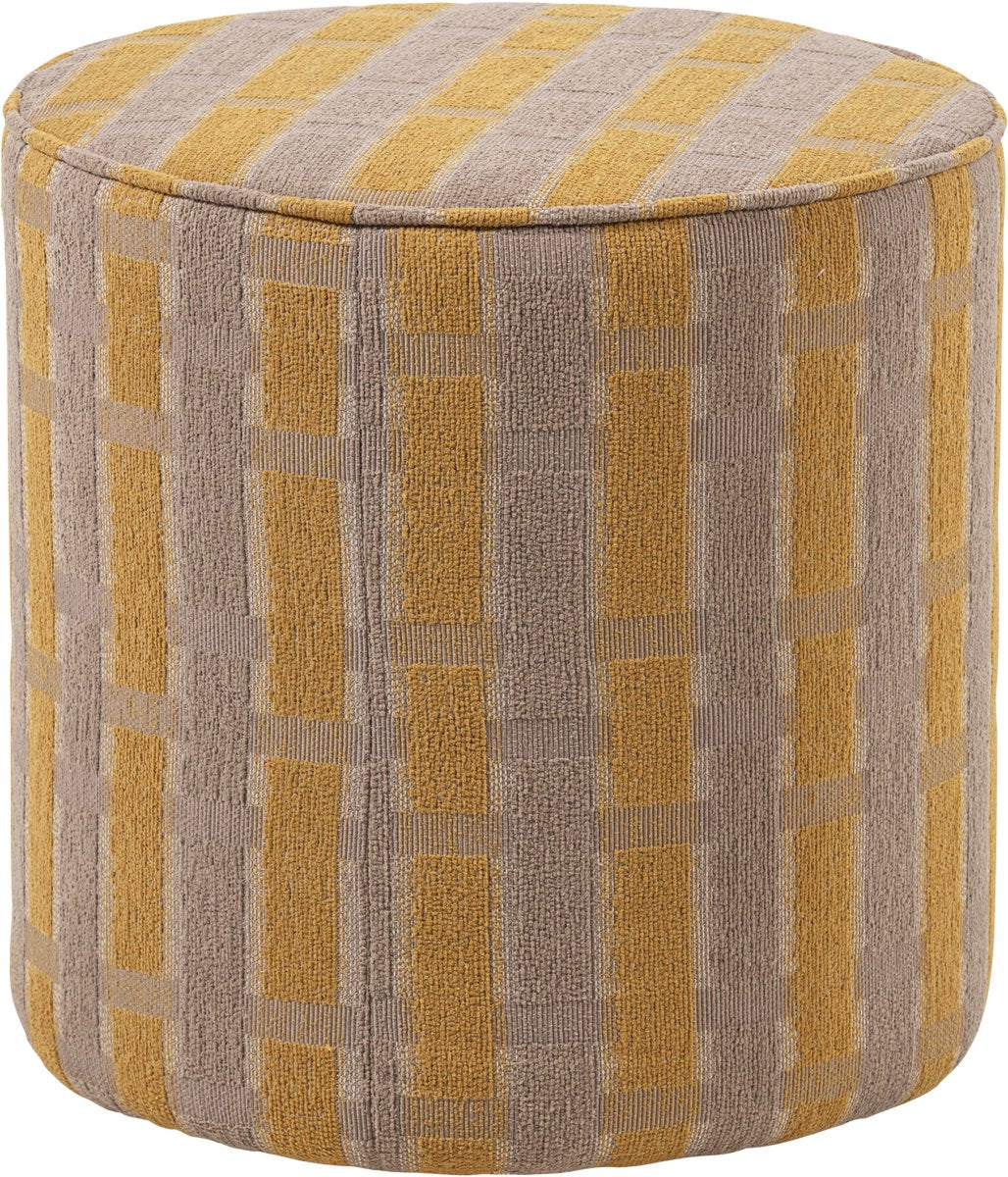 Pouf Sarli Woood alto design - ciniglia - giallo tortora - 46x46x46