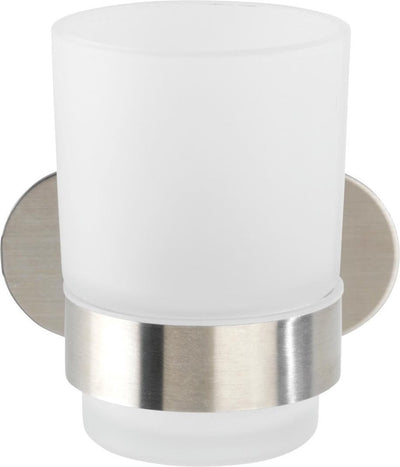 Wenko turbo-loc® toothbrush cup orea uno stainless steel matt - toothbrush holder - attachment without drilling - self-adhesive - 10 year warranty