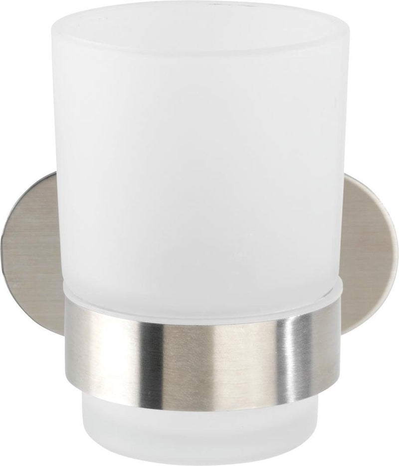 Wenko turbo-loc® vaso para cepillo de dientes orea uno acero inoxidable mate - soporte para cepillo de dientes - fijación sin taladrar - autoadhesivo - 10 años de garantía