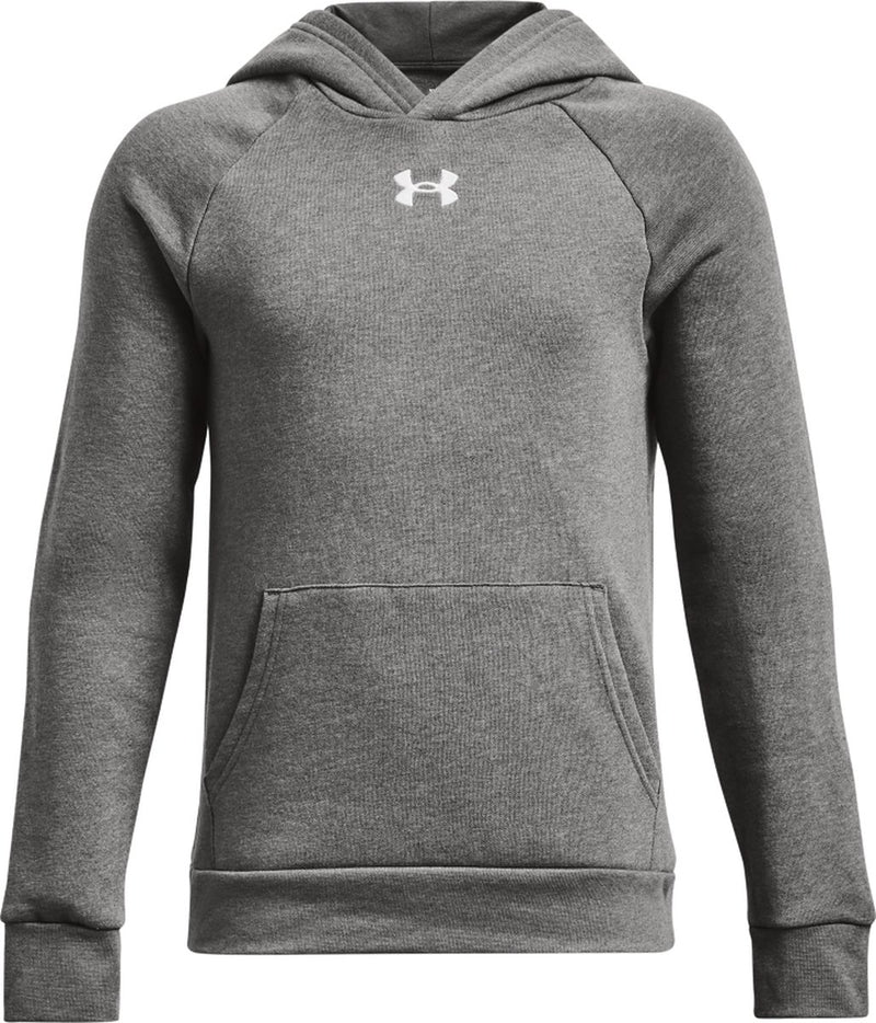 Under armour ua rival fleece hoodie unisex sporttrui - grijs - wit