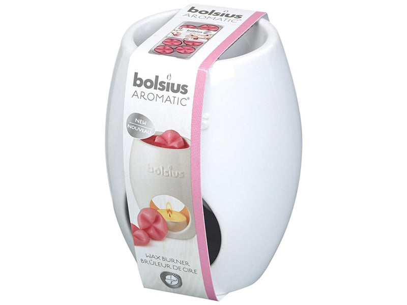 Bolsius aromatic waxbrander ellips wit