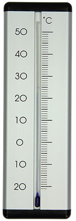 1010127 - termometro alluminio interno-esterno argento 20cm | 2 pezzi
