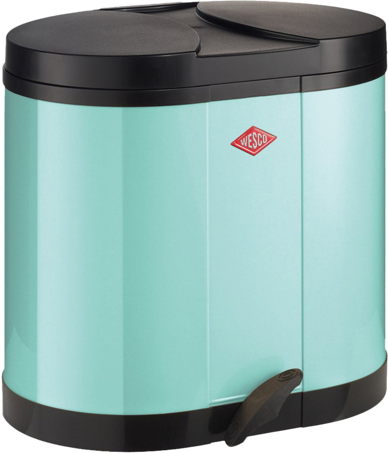 Papelera eco-recolector Wesco | 30 litros | cubo de basura con pedal dúo (2x15 litros) | metal - perfecto | separación de residuos - hecho en alemania
