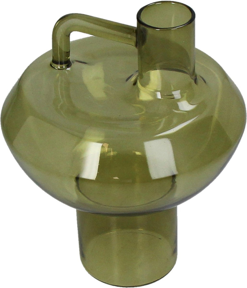 Jarrón colección HD cristal verde 13,5x13,5x17cm
