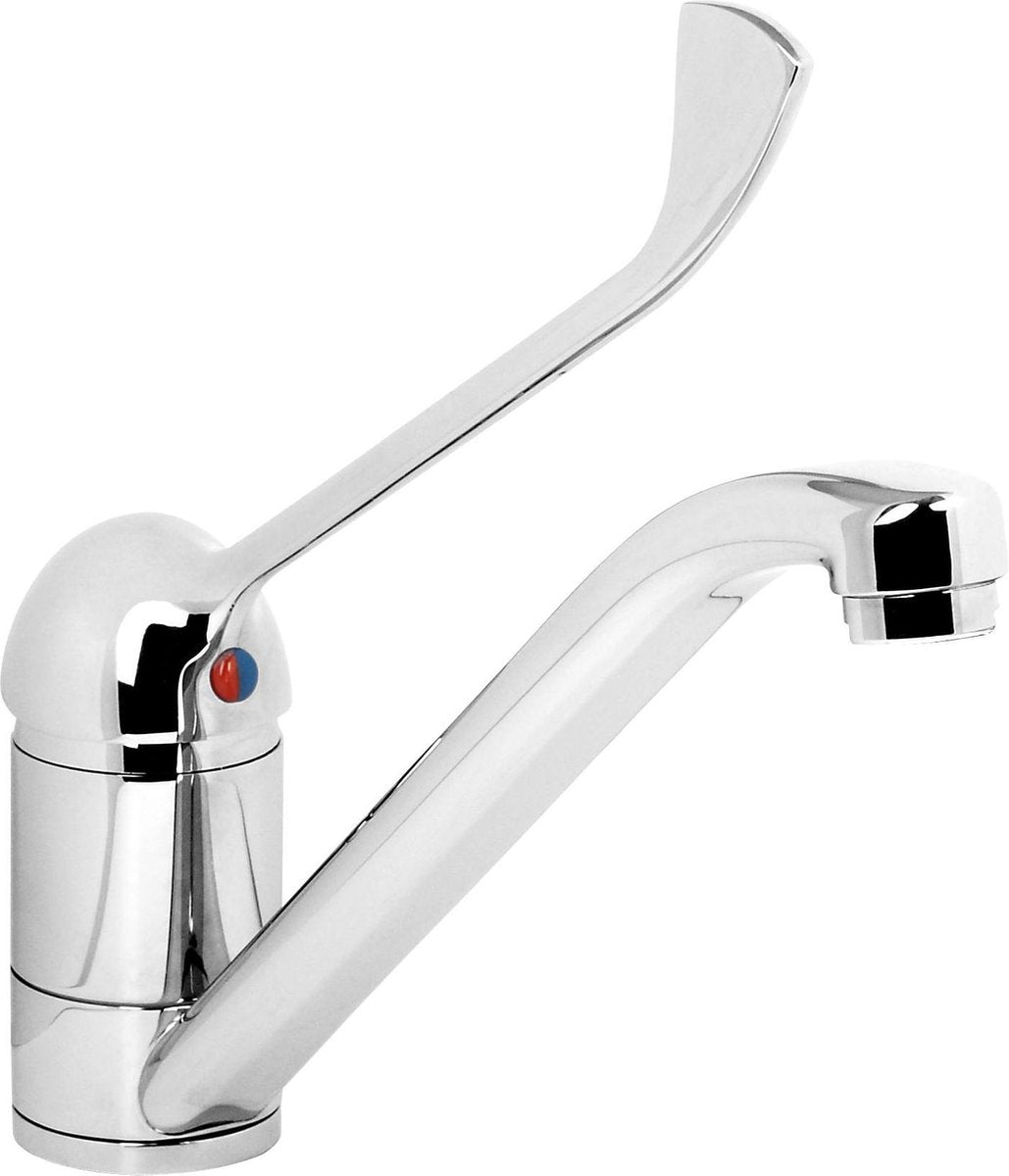 Rubinetto cucina smart Plieger - 1 leva lunga - rubinetto cucina bocca bassa - rubinetto in ottone - cromo