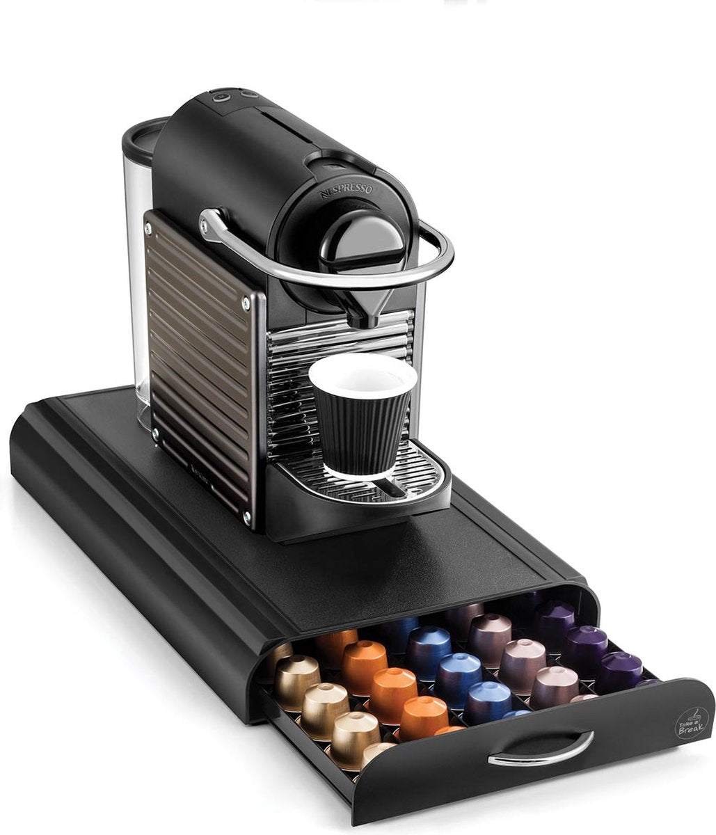 Cep porta cápsulas de lujo con cajón - elemento de almacenamiento - para portavasos Nespresso - máquina estándar - 50 tazas