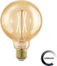 Lampada led Eglo golden age - e27 - ø 9,5 cm - dimmerabile - 4w - 1700k - ambra