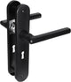 Maniglia per porta Impresso - redhill - per interni - scudo ovale con vite e serratura - alluminio nero - 2 pezzi