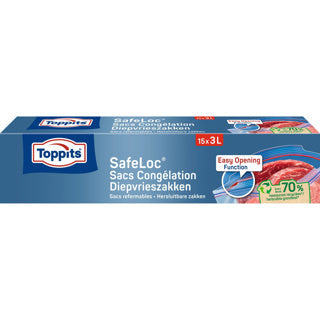 Toppits toppits safeloc zip-diepvoedzaks 3l 15 pezzi