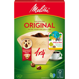 Filtros de café Melitta 1x4 80 piezas marrones