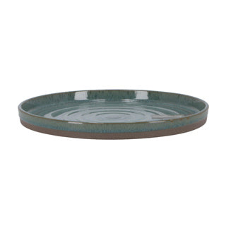 Piastra piatta d26 cm di basalto oceano verde