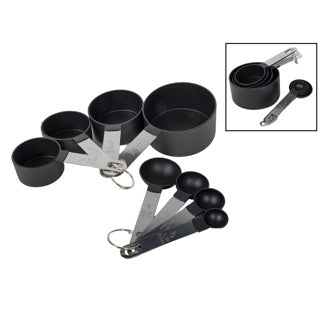 Set di cucchiai dosatori nero 8 pezzi | 4 pezzi