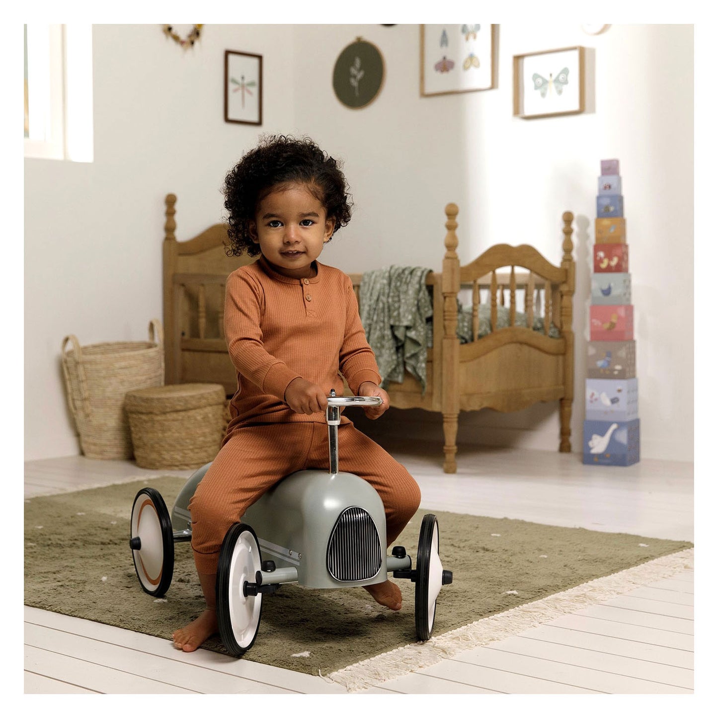 Little Dutch Retro Walking Auto 75x40x40 cm Verde
