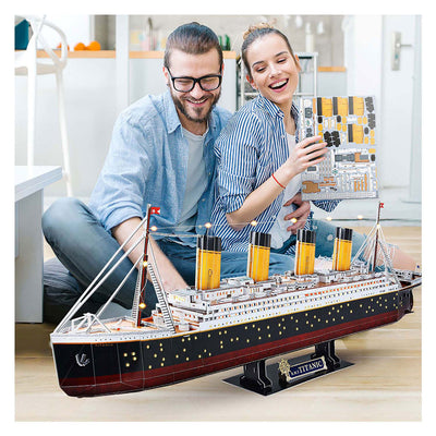 Divertimento cubico divertimento cubico divertimento 3d led puzzel titanic 266 pezzi