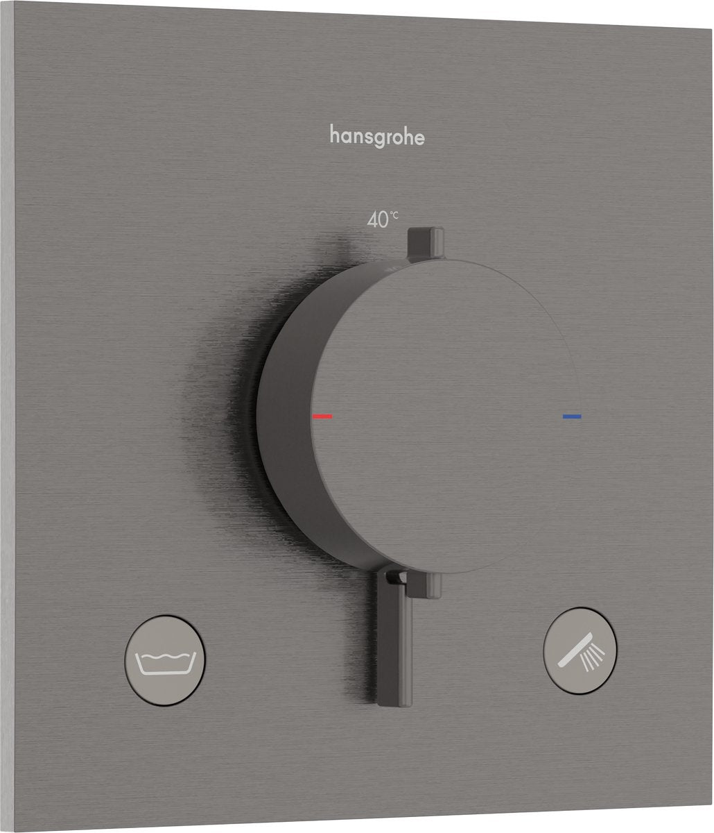 Hansgrohe ecostat comfort e - inbouwthermostaat - ecostat thermostaat - zekerheidscombinatie en1717 - 2 functies - brushed black chrome