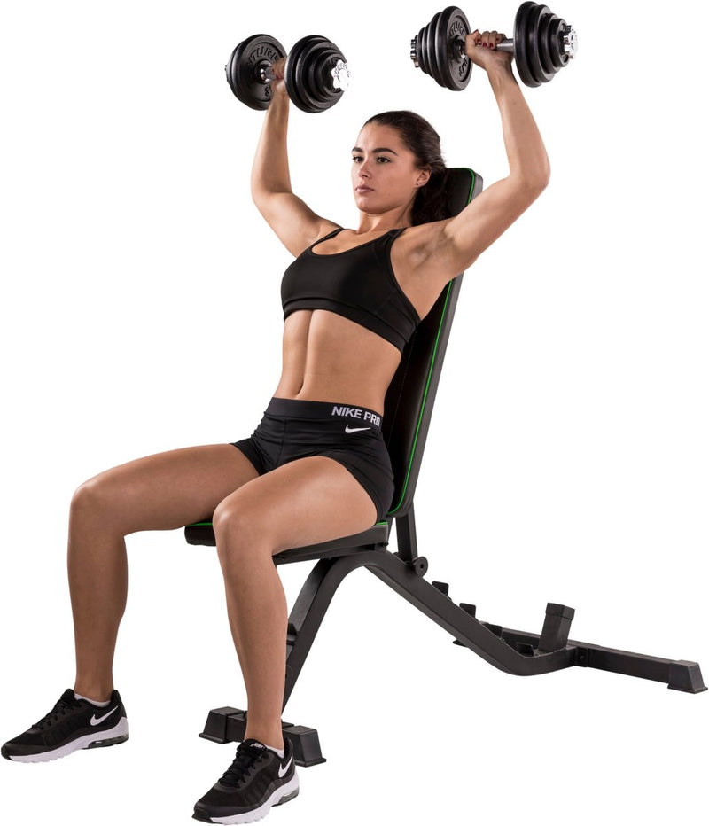 Tunturi ub40 banco utilitario banco de fitness - banco de pesas - banco de entrenamiento - banco de músculos abdominales - ajustable - color: negro - incl. aplicación de entrenamiento gratuita