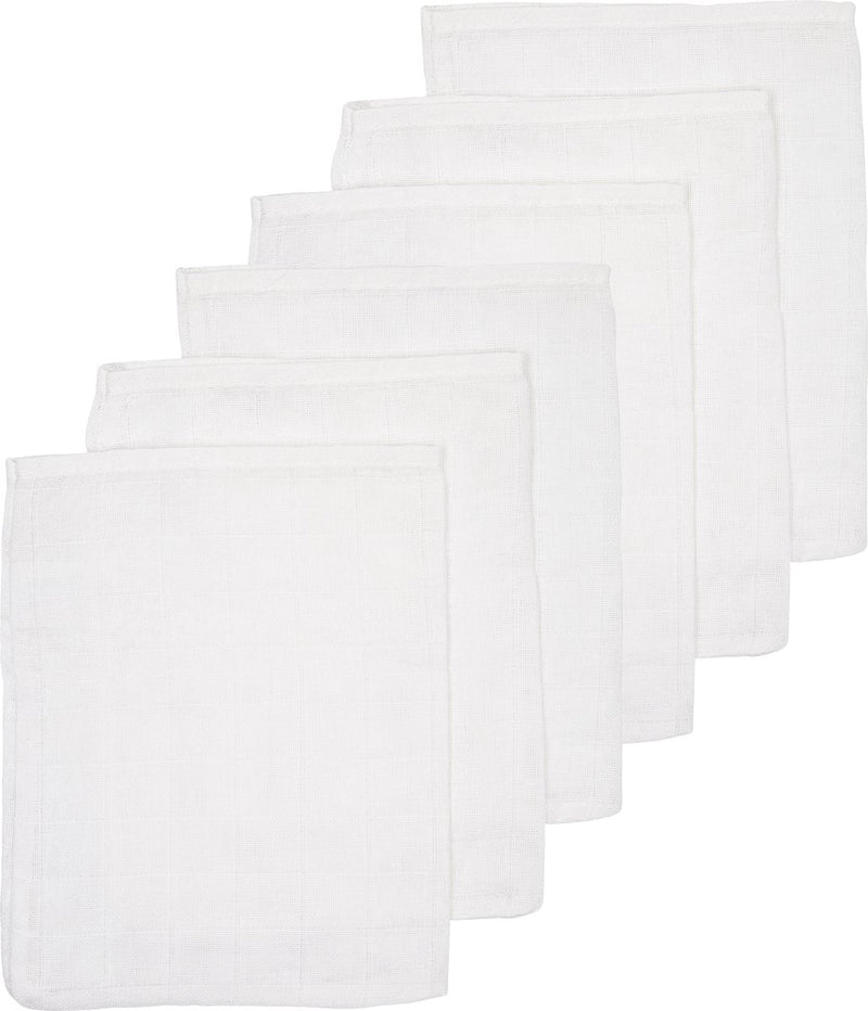 Salviette Meyco baby uni - confezione da 6 - idrofile - bianco - 20x17 cm