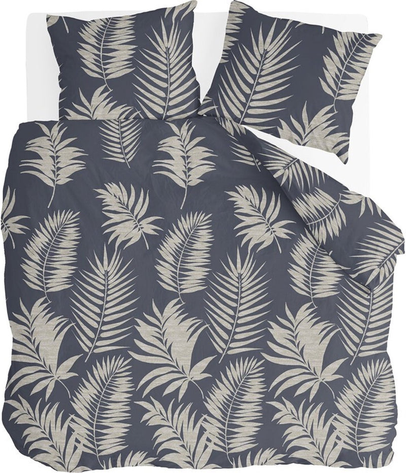 Copripiumino Byrklund Pretty Palm - 240x220 - 100% cotone - grigio blu