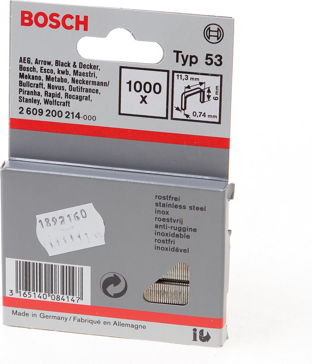 Bosch - non con filo sottile tipo 53 11,4 x 0,74 x 6 mm