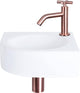 Differnz Set fontana Cleo - ceramica - rubinetto croce rame rosso - 30 x 30 x 10 cm
