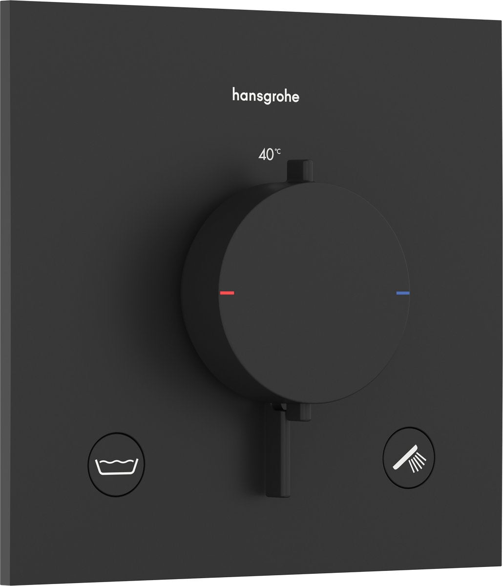 Hansgrohe ecostat comfort e - termostato da incasso - termostato ecostat - combinazione di sicurezza en1717 - 2 funzioni - nero opaco