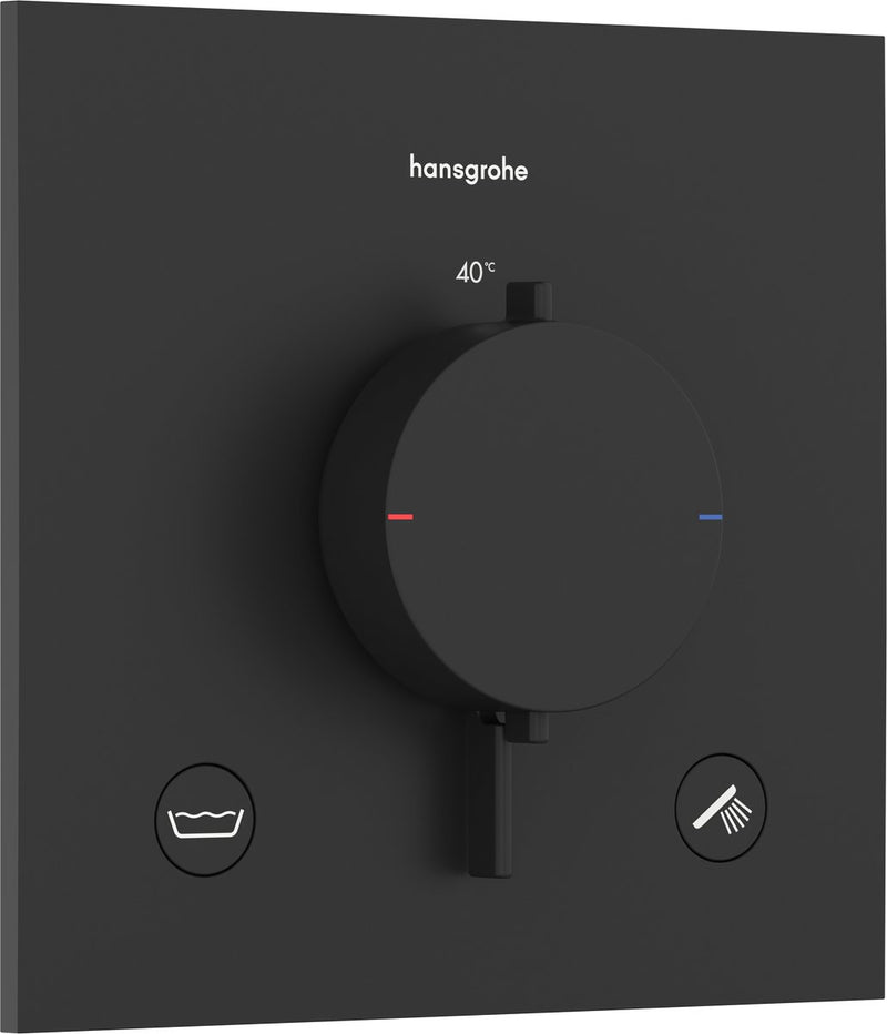 Hansgrohe ecostat comfort e - termostato da incasso - termostato ecostat - combinazione di sicurezza en1717 - 2 funzioni - nero opaco