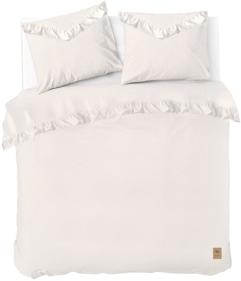 Funda nórdica Dindi home volante blanco - 200x220 - 100% algodón - blanco roto