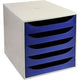 Cómoda office depot 5 cajones gris azul