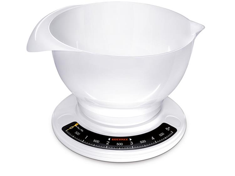 SOEHNLE SOEHNLE 65054 CULINA Escala de cocina analógica con tazón de mezcla 2.5L blanco