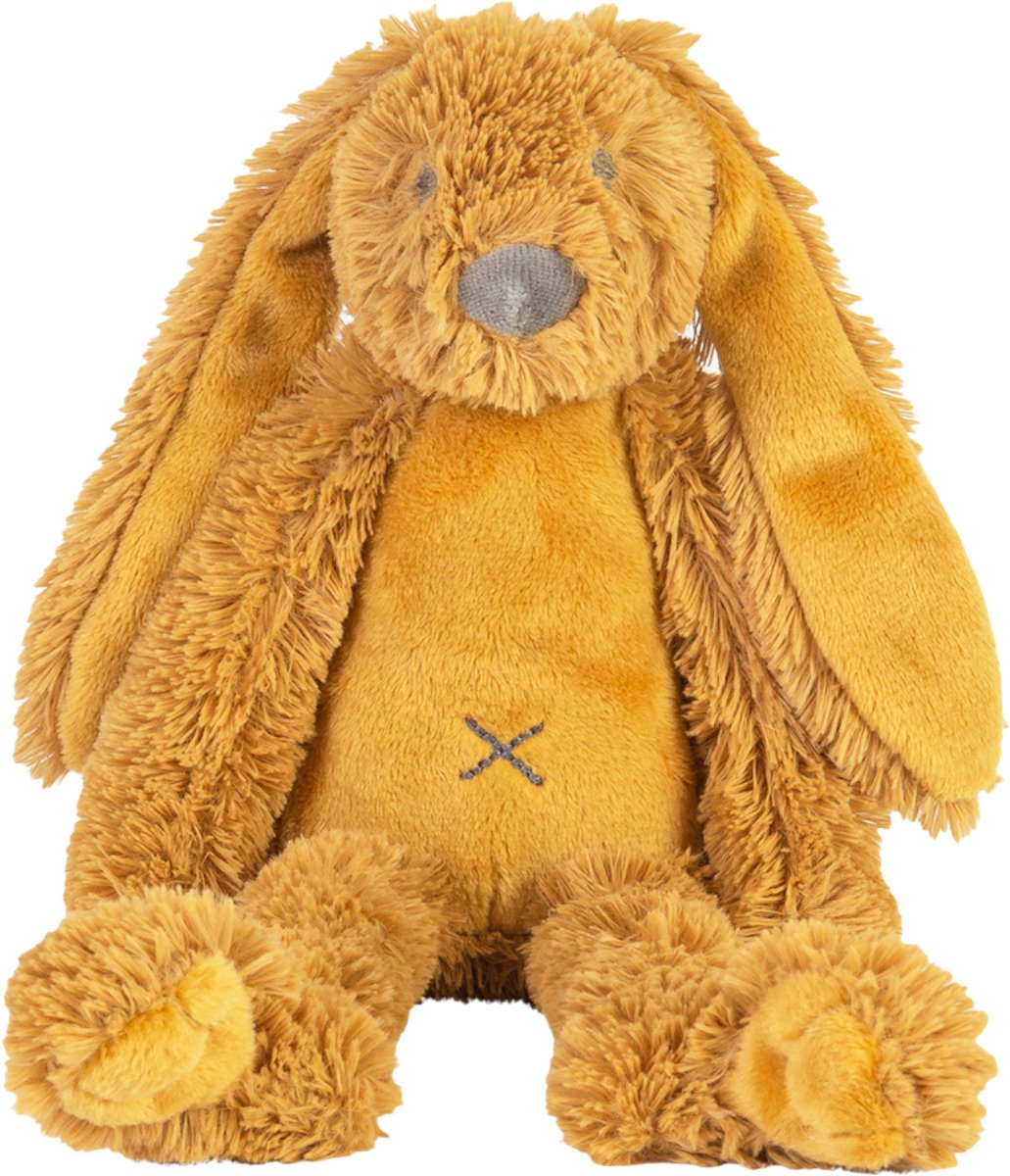 Peluche conejo richie caballo feliz 28cm - amarillo ocre - peluche bebé