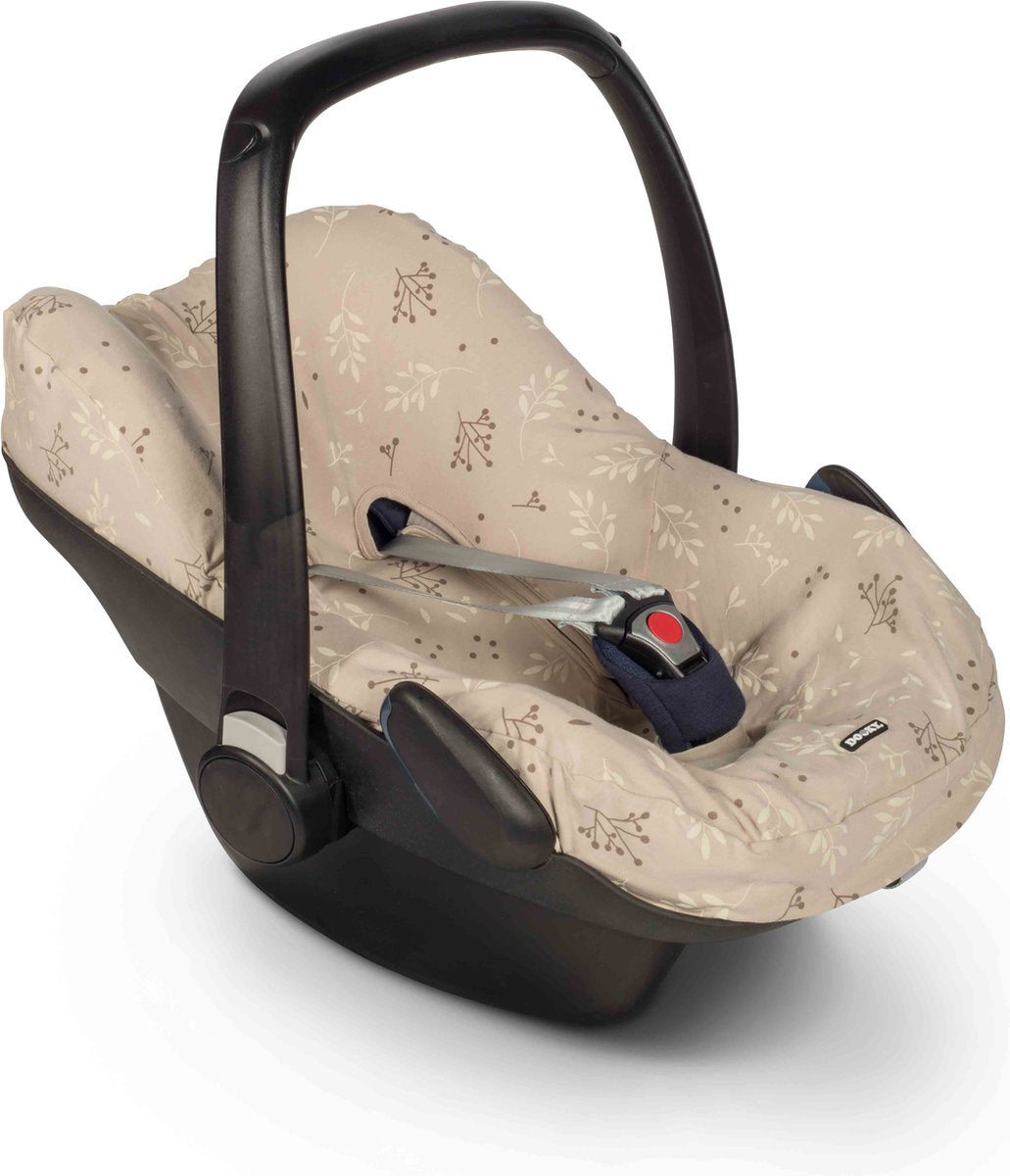 Dooky seat cover 0+ car seat cover romantic leaves beige - universal car seat cover maxi cosi cabriofix, maxi cosi cover pebble, maxicosi cover, cybex and more - car seat cover baby universal