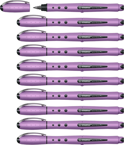 Stabilo trabajador+ - rollerball 0,5 mm - naturecolors wildflower - gris violeta - caja de 10 piezas