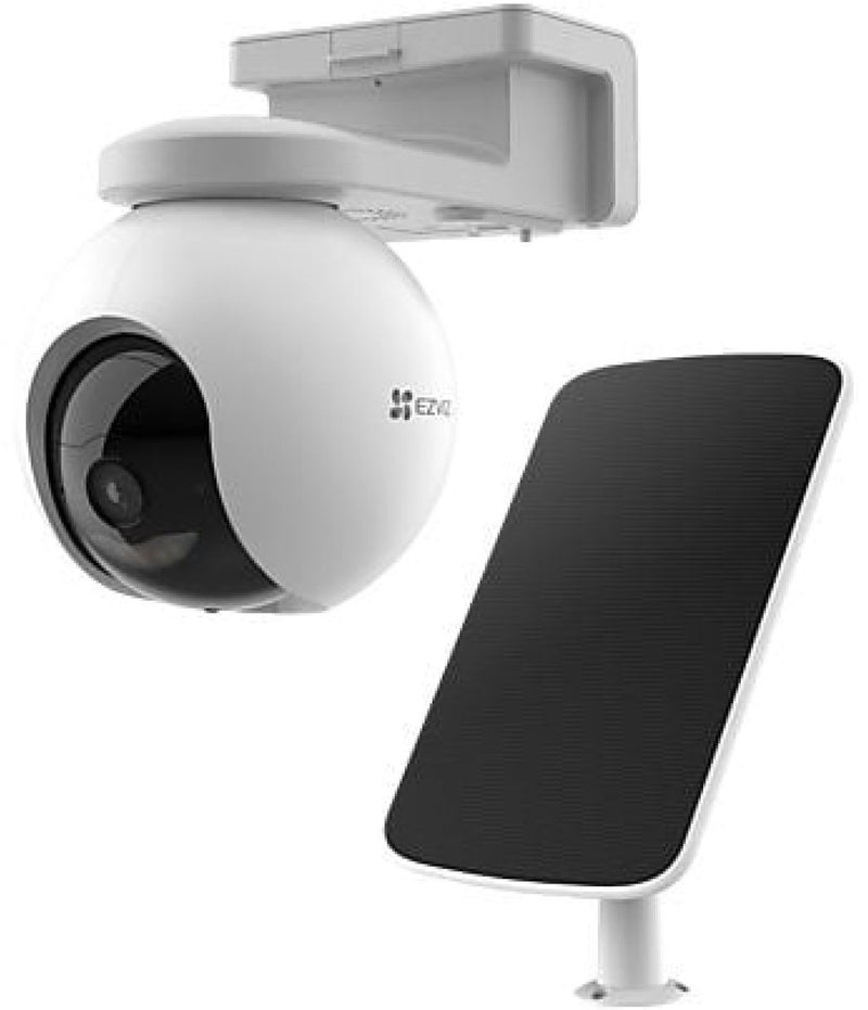 Kit Ezviz HB8 Pro 4K Telecamera di Sicurezza Wireless WiFi con Pannello Solare 5W - Rilevamento Veicoli Personale AI - PTZ 360° - Visione Notturna a Colori - Telecamera Esterna - Nessun Canone Mensile