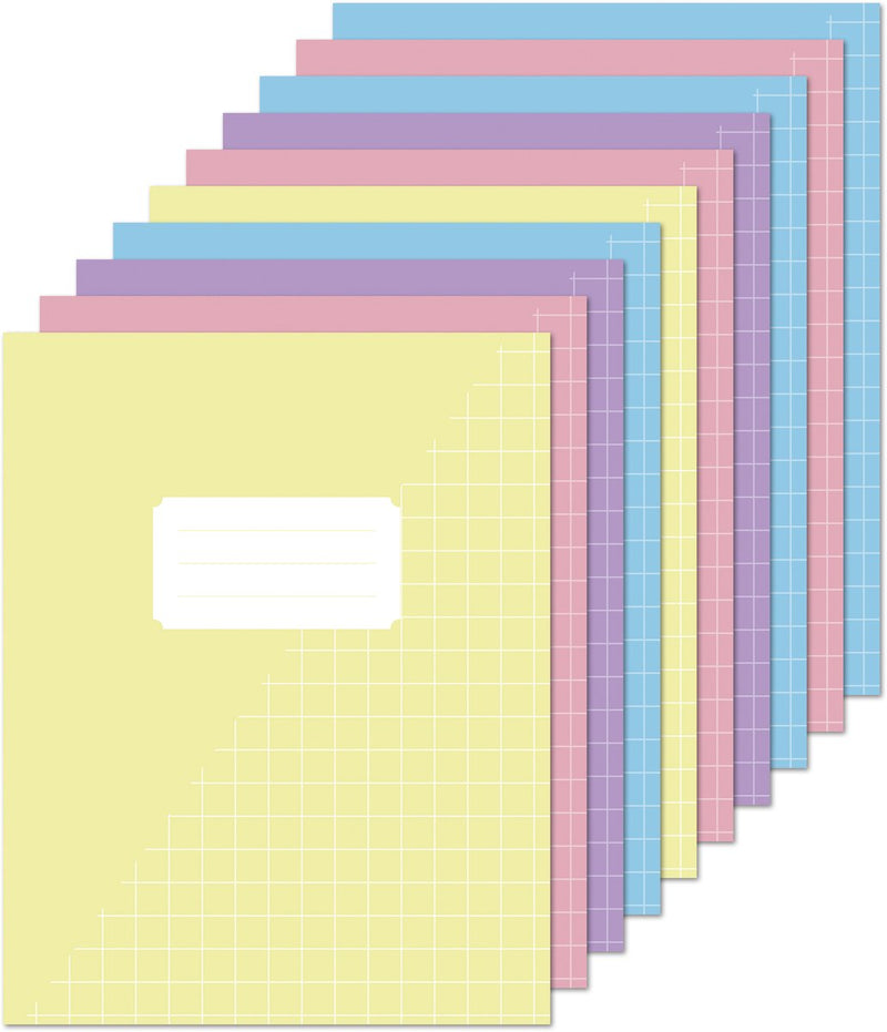 Cuadernos canguro a5 - con rombo 10mm - colores pastel - 10 piezas - k-583006