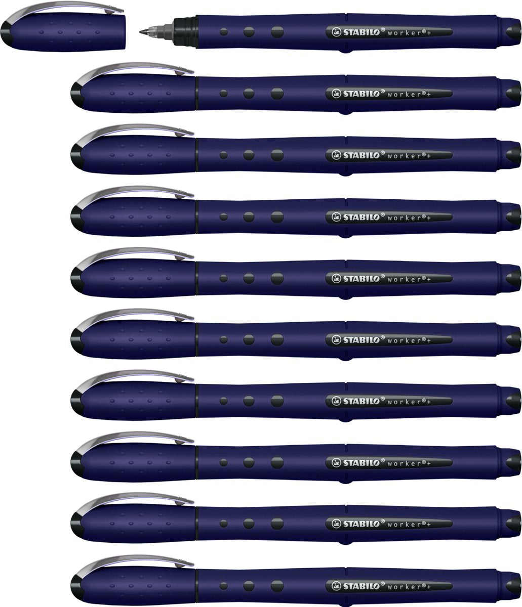 Stabilo lavoratore+ - roller 0,5 mm - naturecolors wildflower - blu oltremare - scatola da 10 pezzi