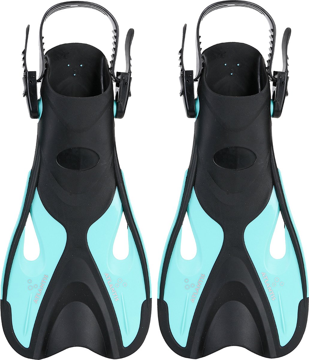 Delfín Atlantis - aletas - aletas - correa ajustable en el talón - para nadar snorkel - niños - negro turquesa - 30-36
